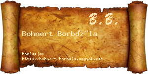 Bohnert Borbála névjegykártya
